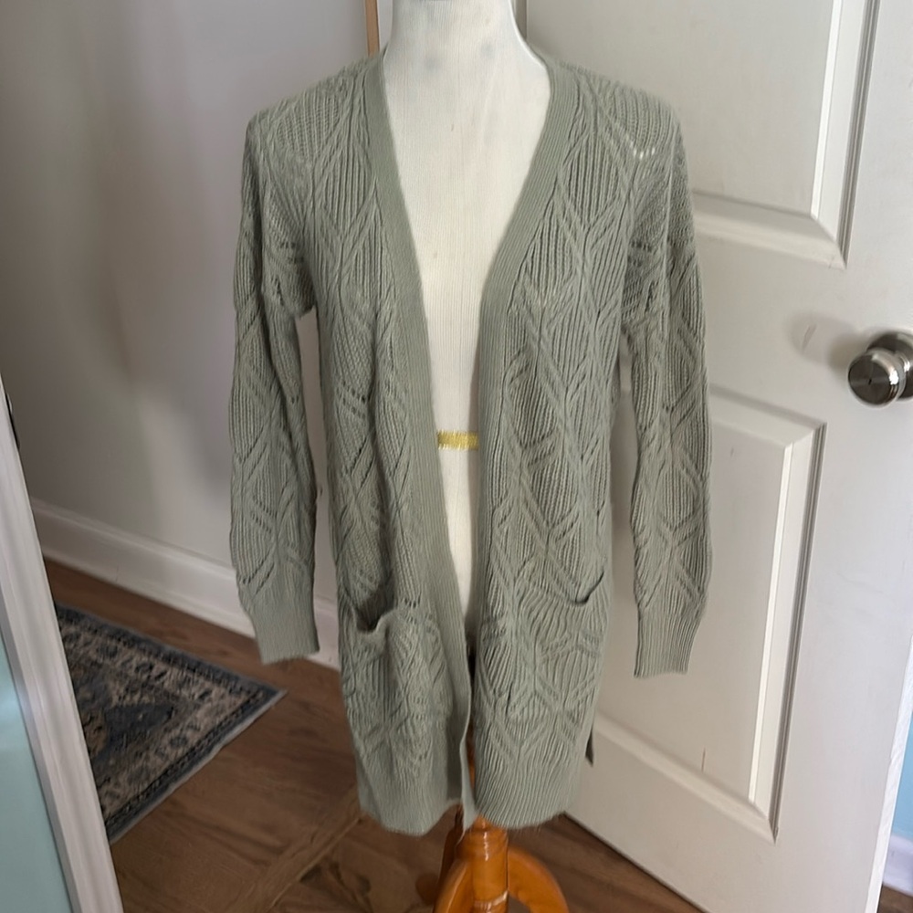 Pink Rose Long Knit cardigan size small